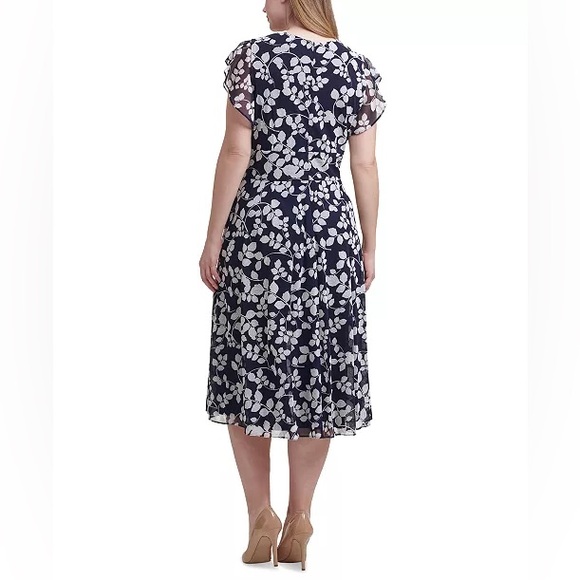 Jessica Howard Puff-Print A-Line midi dress. Size 16 W. NWT - Picture 3 of 10